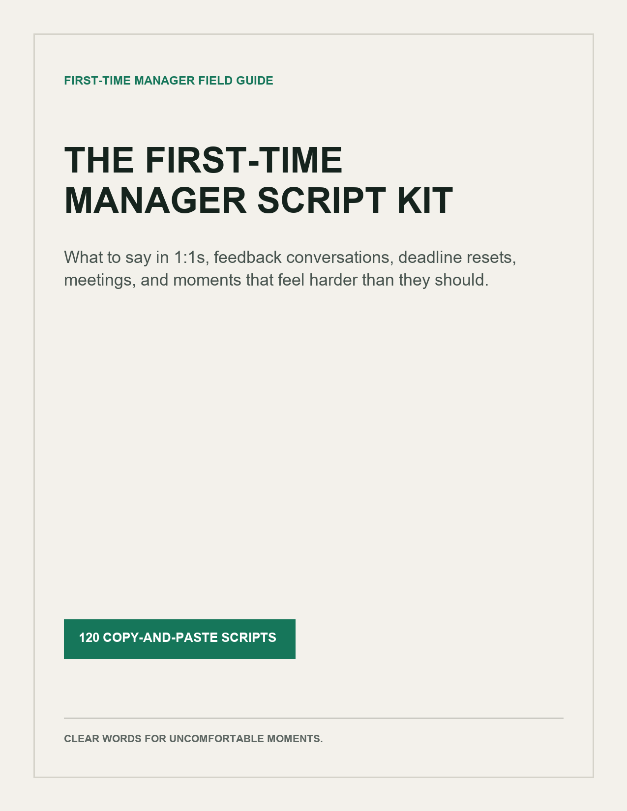 Cover of the First-Time Manager Script Kit